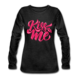 Kiss me fonts - Frauen Premium Langarmshirt - Anthrazit