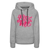 Kiss me fonts - Frauen Premium Hoodie - Grau meliert