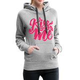 Kiss me fonts - Frauen Premium Hoodie - Grau meliert