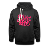 Kiss me fonts - Frauen Schalkragen Hoodie - Schwarz