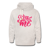 Kiss me fonts - Frauen Schalkragen Hoodie - Beige meliert