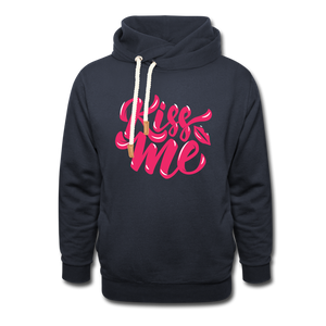 Kiss me fonts - Frauen Schalkragen Hoodie - Navy