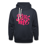 Kiss me fonts - Frauen Schalkragen Hoodie - Navy