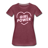 Girl Power - Frauen Premium T-Shirt - Bordeauxrot meliert