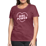 Girl Power - Frauen Premium T-Shirt - Bordeauxrot meliert