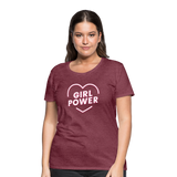 Girl Power - Frauen Premium T-Shirt - Bordeauxrot meliert