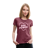 Girl Power - Frauen Premium T-Shirt - Bordeauxrot meliert