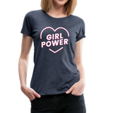 Girl Power - Frauen Premium T-Shirt - Blau meliert