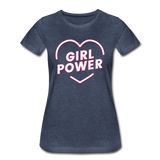 Girl Power - Frauen Premium T-Shirt - Blau meliert