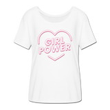 Girl Power - Frauen T-Shirt mit Fledermausärmeln von Bella + Canvas - Weiß