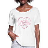 Girl Power - Frauen T-Shirt mit Fledermausärmeln von Bella + Canvas - Weiß