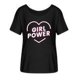 Girl Power - Frauen T-Shirt mit Fledermausärmeln von Bella + Canvas - Schwarz