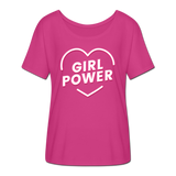 Girl Power - Frauen T-Shirt mit Fledermausärmeln von Bella + Canvas - Fuchsiarot