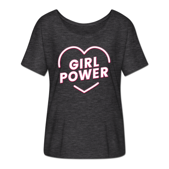 Girl Power - Frauen T-Shirt mit Fledermausärmeln von Bella + Canvas - Anthrazit