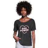 Girl Power - Frauen T-Shirt mit Fledermausärmeln von Bella + Canvas - Anthrazit