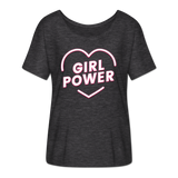 Girl Power - Frauen T-Shirt mit Fledermausärmeln von Bella + Canvas - Anthrazit