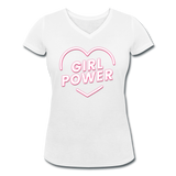 Girl Power - Frauen Bio-T-Shirt mit V-Ausschnitt von Stanley & Stella - Weiß