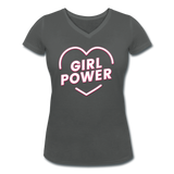 Girl Power - Frauen Bio-T-Shirt mit V-Ausschnitt von Stanley & Stella - Anthrazit