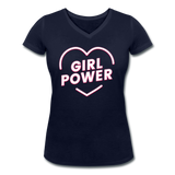 Girl Power - Frauen Bio-T-Shirt mit V-Ausschnitt von Stanley & Stella - Navy