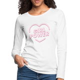 Girl Power - Frauen Premium Langarmshirt - Weiß