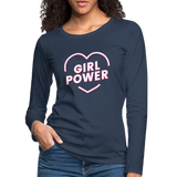 Girl Power - Frauen Premium Langarmshirt - Navy