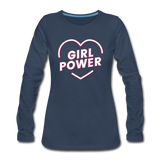 Girl Power - Frauen Premium Langarmshirt - Navy