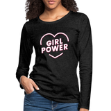 Girl Power - Frauen Premium Langarmshirt - Anthrazit