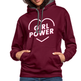 Girl Power - Frauen Kontrast-Hoodie - Weinrot/Anthrazit