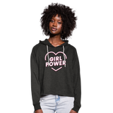 Girl Power - Frauen Cropped Hoodie - Anthrazit