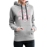 Girl Power - Frauen Premium Hoodie - Grau meliert