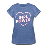 Girl Power - Frauen Oversize T-Shirt - Denim meliert