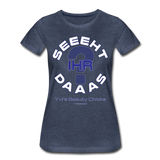 Seht Ihr das? - Frauen Premium T-Shirt - Blau meliert