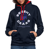 Seht Ihr Das Design Serie - Frauen Kontrast-Hoodie - Navy/Rot