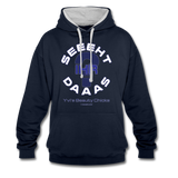 Seht Ihr Das Design Serie - Frauen Kontrast-Hoodie - Navy/Grau meliert