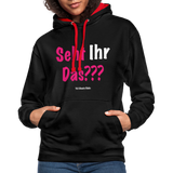 Seht Ihr Das Design - Frauen Kontrast-Hoodie - Schwarz/Rot