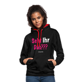 Seht Ihr Das Design - Frauen Kontrast-Hoodie - Schwarz/Rot