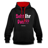 Seht Ihr Das Design - Frauen Kontrast-Hoodie - Schwarz/Rot