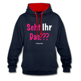 Seht Ihr Das Design - Frauen Kontrast-Hoodie - Navy/Rot