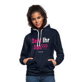 Seht Ihr Das Design - Frauen Kontrast-Hoodie - Navy/Grau meliert