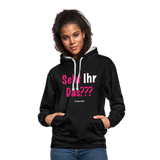 Seht Ihr Das Design - Frauen Kontrast-Hoodie - Schwarz/Grau meliert