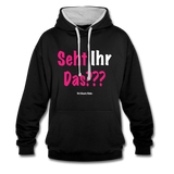 Seht Ihr Das Design - Frauen Kontrast-Hoodie - Schwarz/Grau meliert