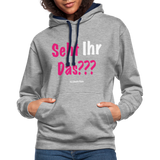 Seht Ihr Das Design - Frauen Kontrast-Hoodie - Grau meliert/Navy