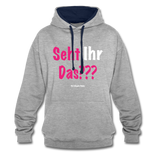 Seht Ihr Das Design - Frauen Kontrast-Hoodie - Grau meliert/Navy