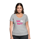 Seht Ihr Das Design Serie - Frauen Bio-T-Shirt mit V-Ausschnitt von Stanley & Stella - Grau meliert