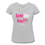 Seht Ihr Das Design Serie - Frauen Bio-T-Shirt mit V-Ausschnitt von Stanley & Stella - Grau meliert