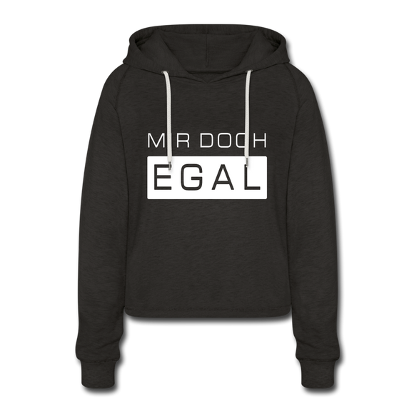 Mir Doch Egal - Frauen Cropped Hoodie - Anthrazit