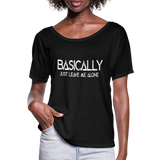 Basically - Frauen T-Shirt mit Fledermausärmeln von Bella + Canvas - Schwarz