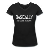 Basically - Frauen Bio-T-Shirt mit V-Ausschnitt von Stanley & Stella - Schwarz