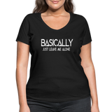 Basically - Frauen Bio-T-Shirt mit V-Ausschnitt von Stanley & Stella - Schwarz