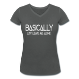 Basically - Frauen Bio-T-Shirt mit V-Ausschnitt von Stanley & Stella - Anthrazit